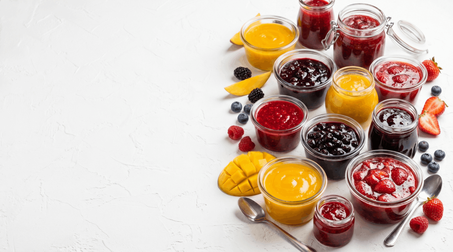 Fruit and berry preparations in jars